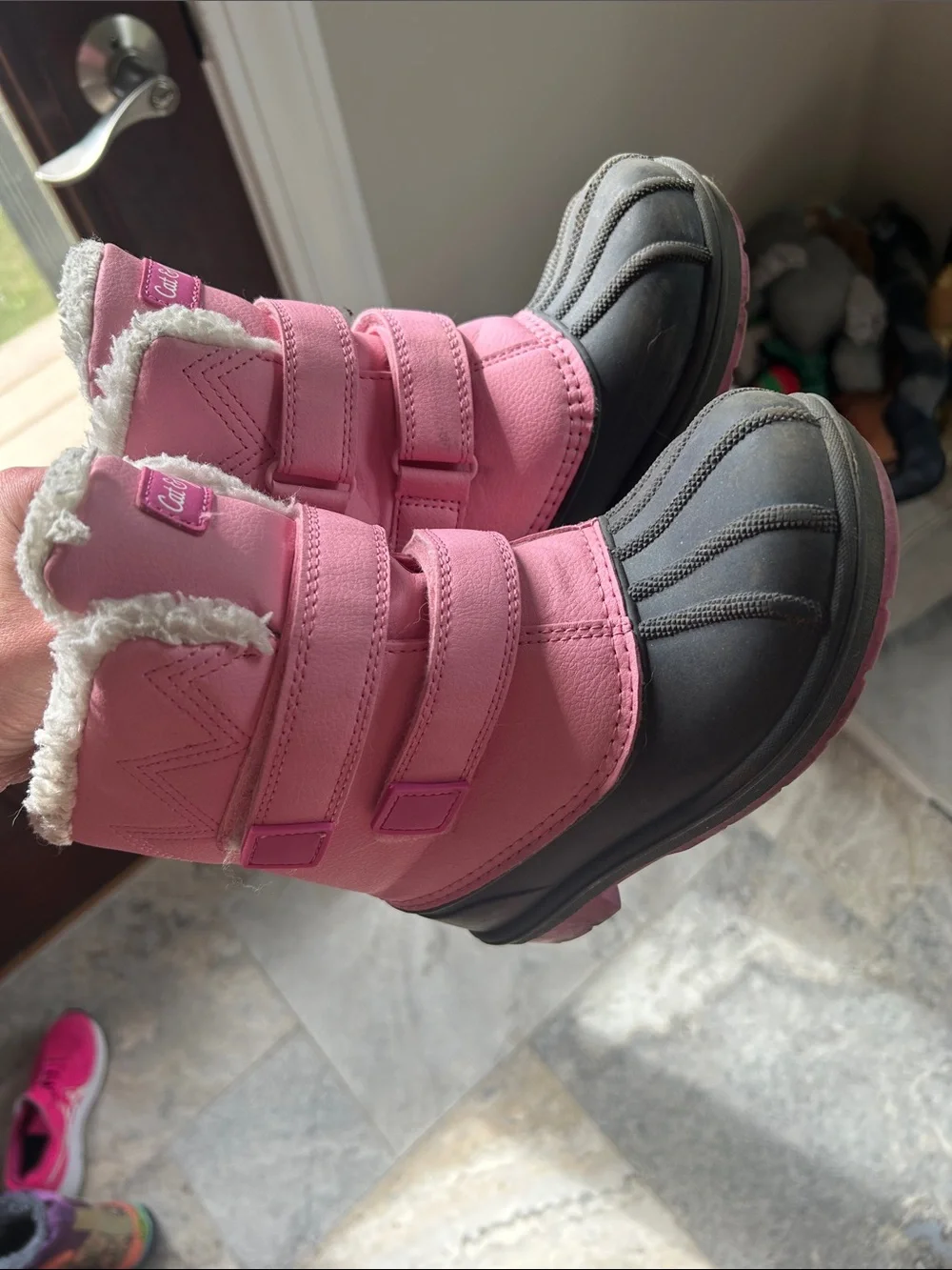 Kids Pink Winter Snow Boots - cat and jack